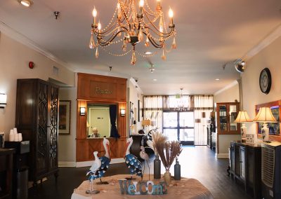 Front desk reception and lobby of Windsor Court Assisted Living